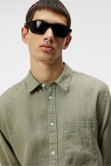 Men | Reg Ls Clean Linen Shirt | Oil Green