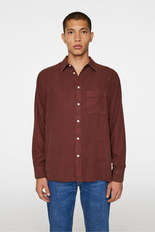 Men | Reg Struct Gmd Tencel Shirt | Bitter Chocolate