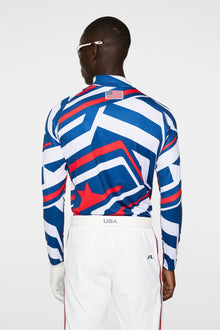 Men | Rene Print Baselayer | US Golf Red