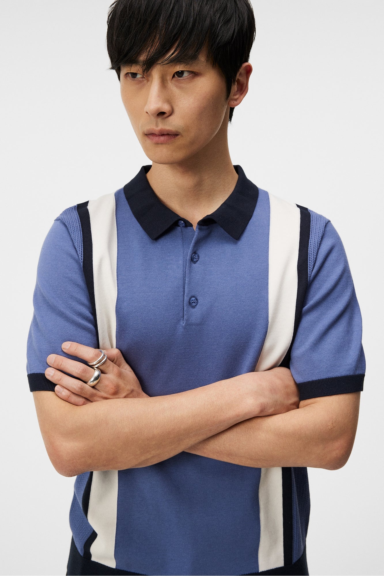 Men | Reymond Stripe Polo | Bijou Blue
