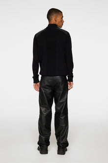 Men | Santo Leather Track Pants | Black