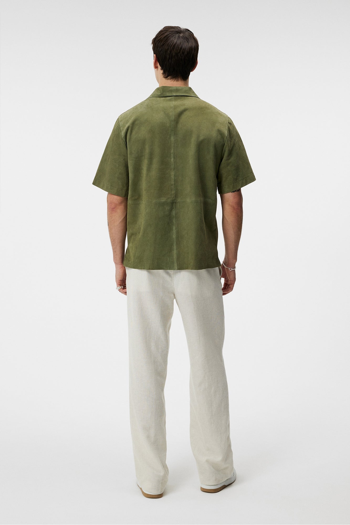 Men | Scottie Suede Overshirt | Oil Green