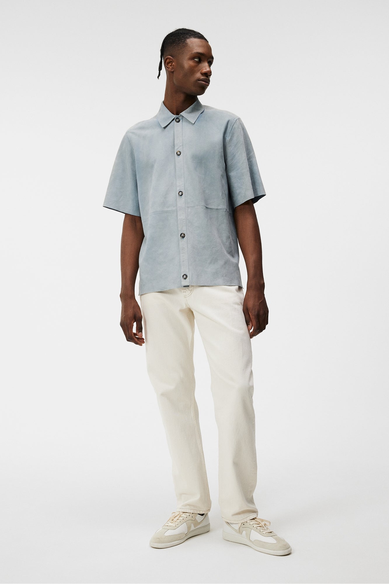 Men | Shorty SS Suede Shirt | Drea | Dream Blue