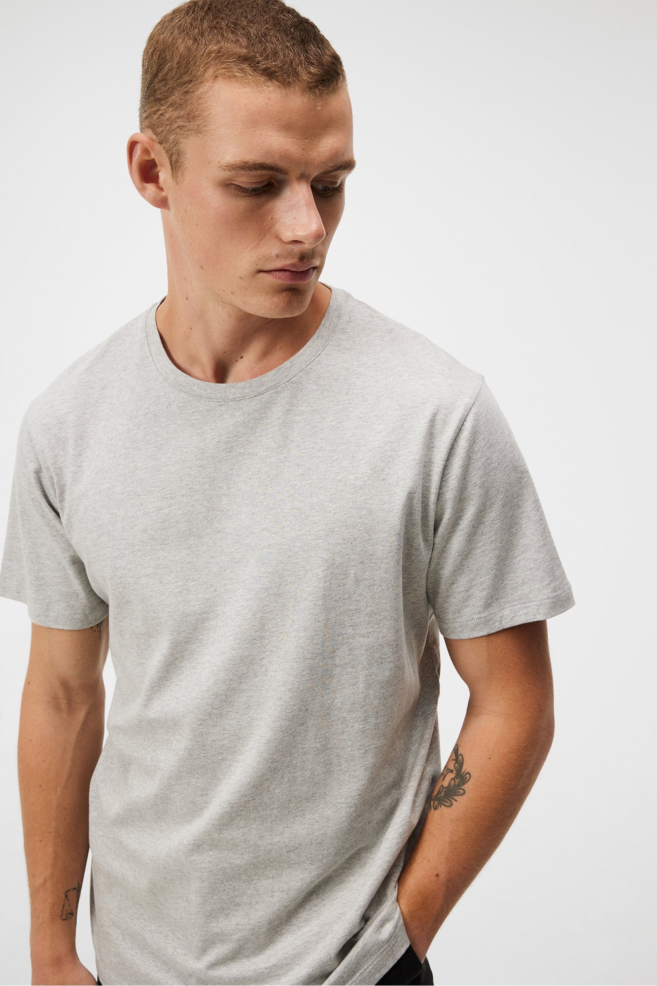 Men | Sid Basic T-Shirt | Light Grey Melange (V2)