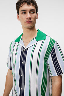 Men | Skala Knit Collar Stripe Shirt | Estate Blue