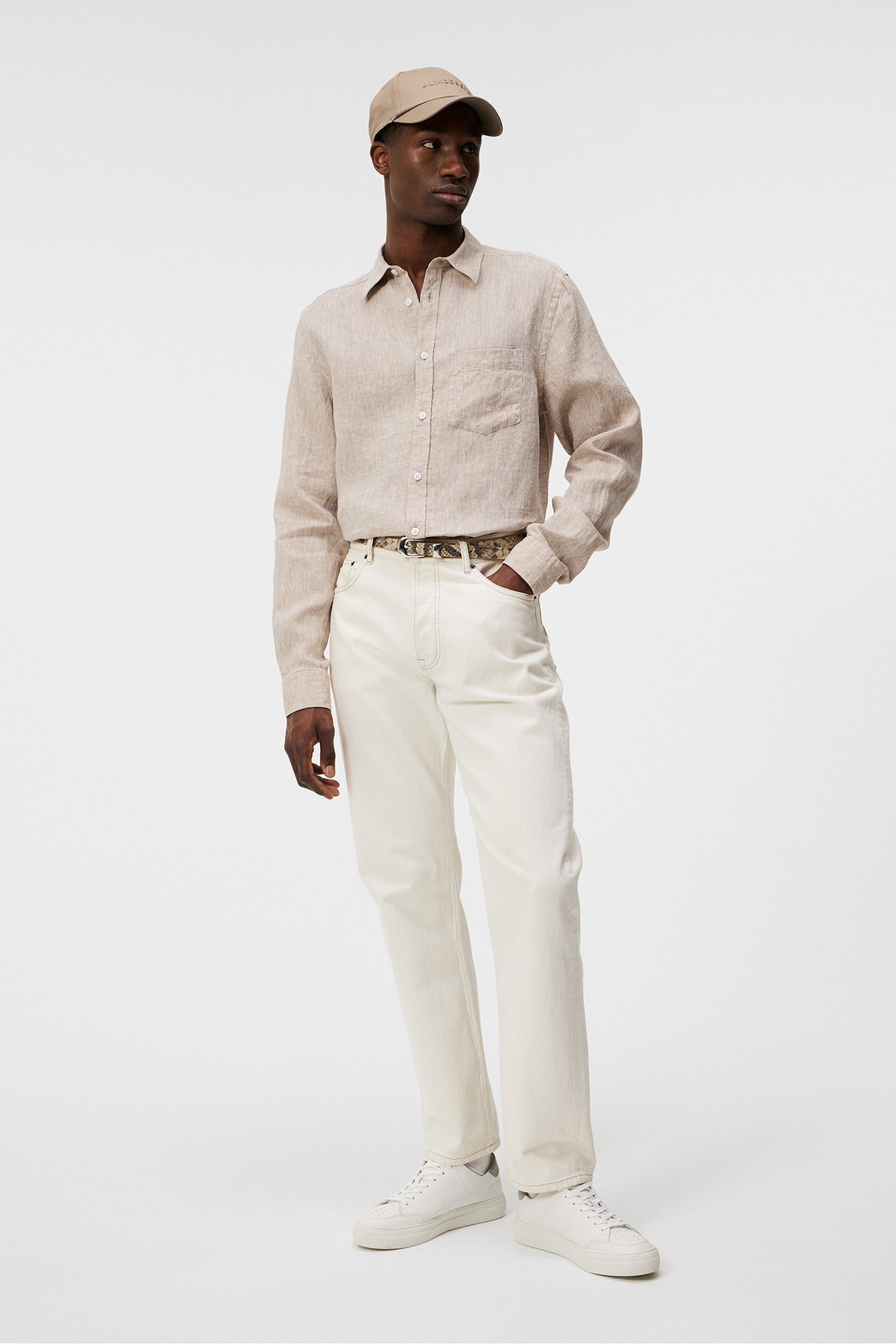 Men | Slils Linen Melange Shirt | Batique Khaki