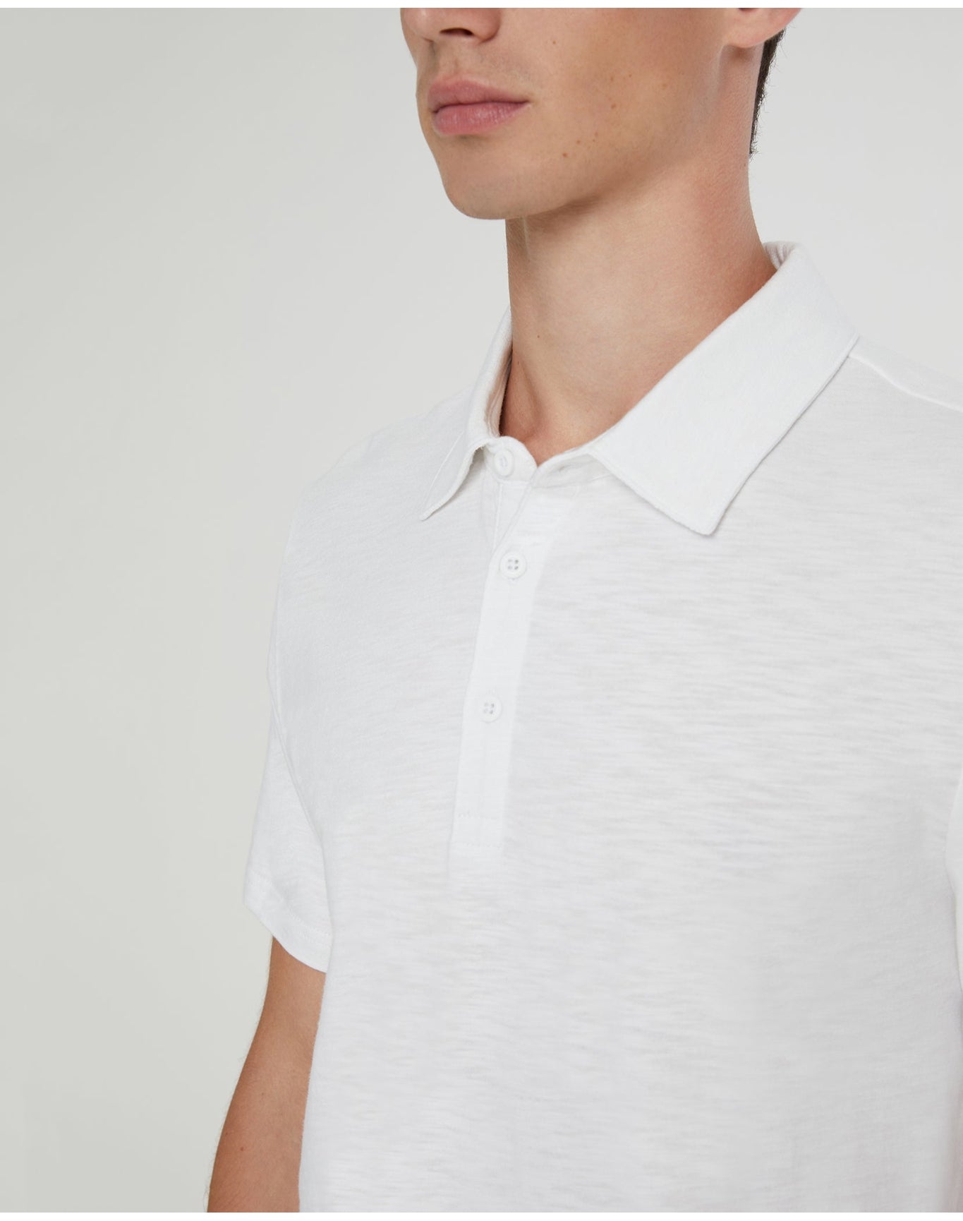 Men | Slub Short Sleeve Polo | White