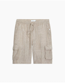 Men | Stretch Linen Pull On Cargo Short | Navy