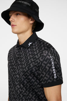 Men | Tour Tech Reg Fit Print Polo | Bias Bridge Black