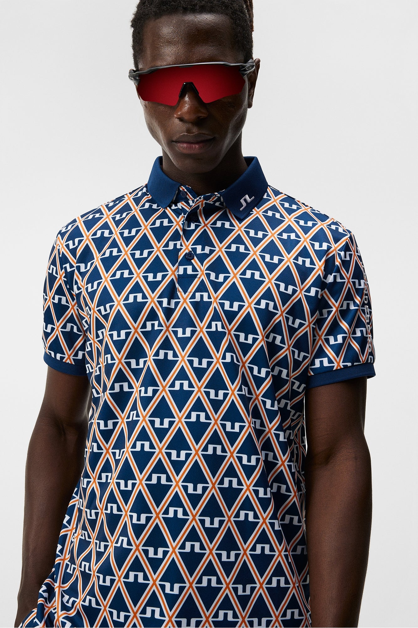 Men | Tour Tech Reg Fit Print Polo | Estate Blue Diamond