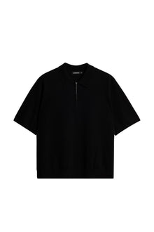 Men | Tyler Quarter Zip Knit Polo | Black