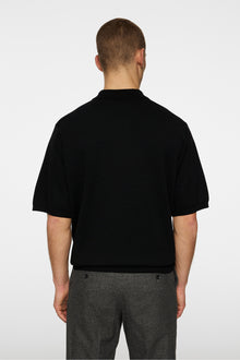 Men | Tyler Quarter Zip Knit Polo | Black
