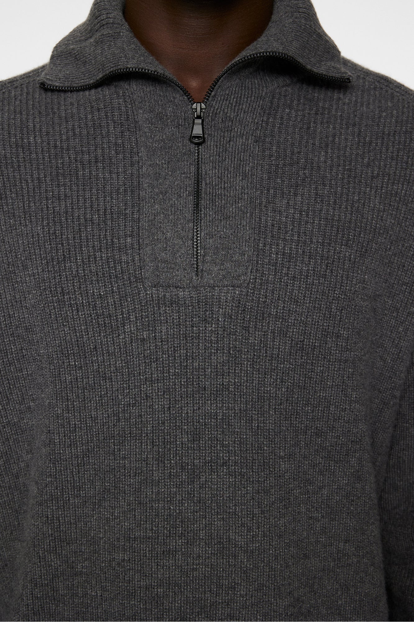 Men | Wilmer Quarter Zip Knit | Mid Grey Melange