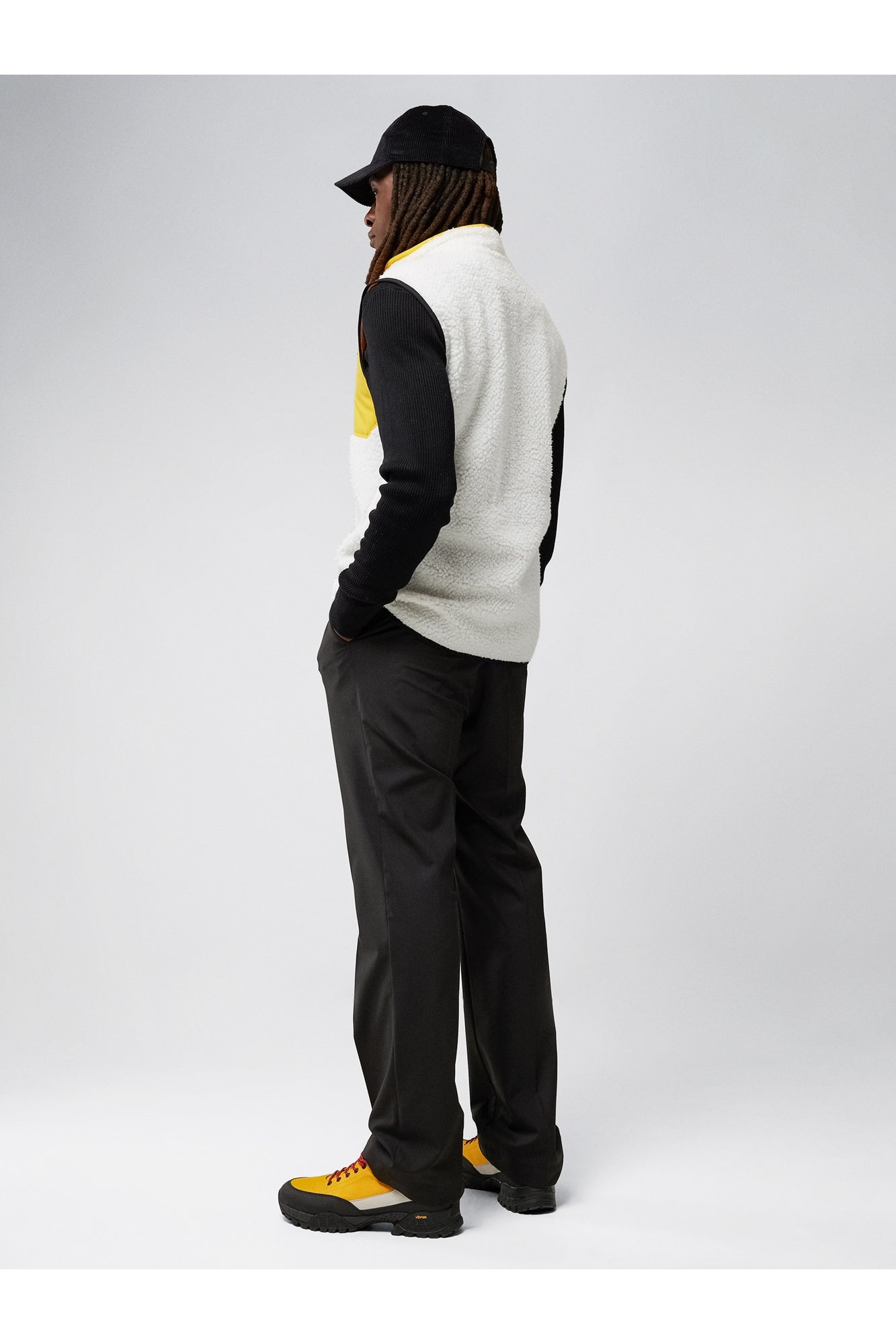 Men | Zeke Pile Mid Layer Vest | Cloud White