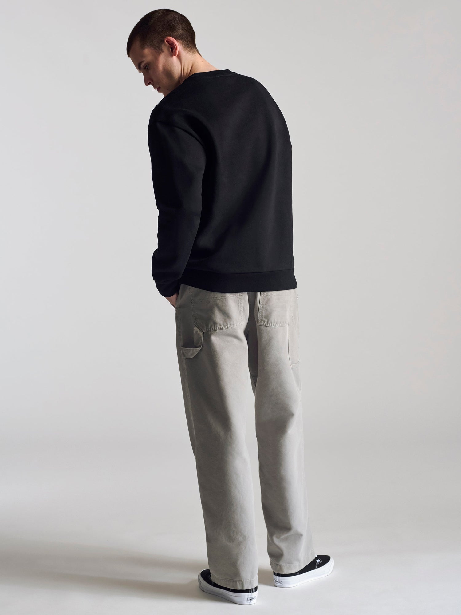 Mens | City Printed Crew Neck Sweatshirt | Black