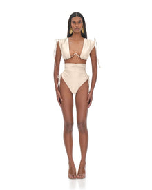 Menasa High Rise Bikini Top | Vanilla