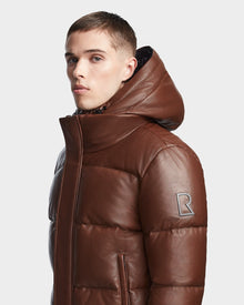 Men | BOND X Leather Down Bomber | Cohiba