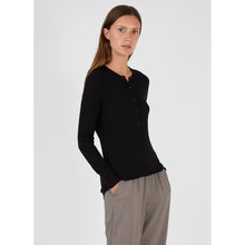 Merino Silk Henley | Women | Black