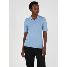 Merino Silk Polo | Women | Blue Mist