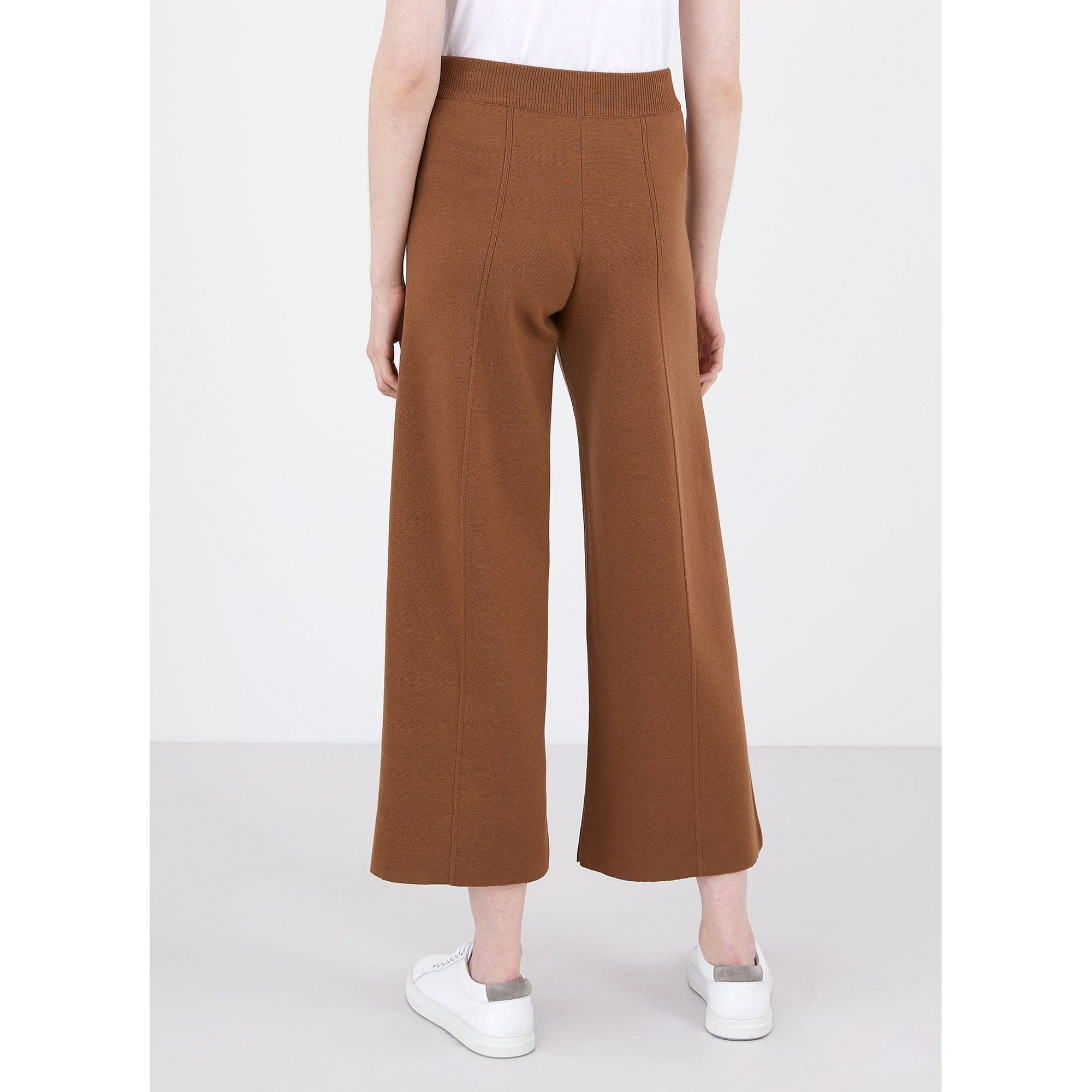 Merino Wide Leg Trouser | Women | Mushroom