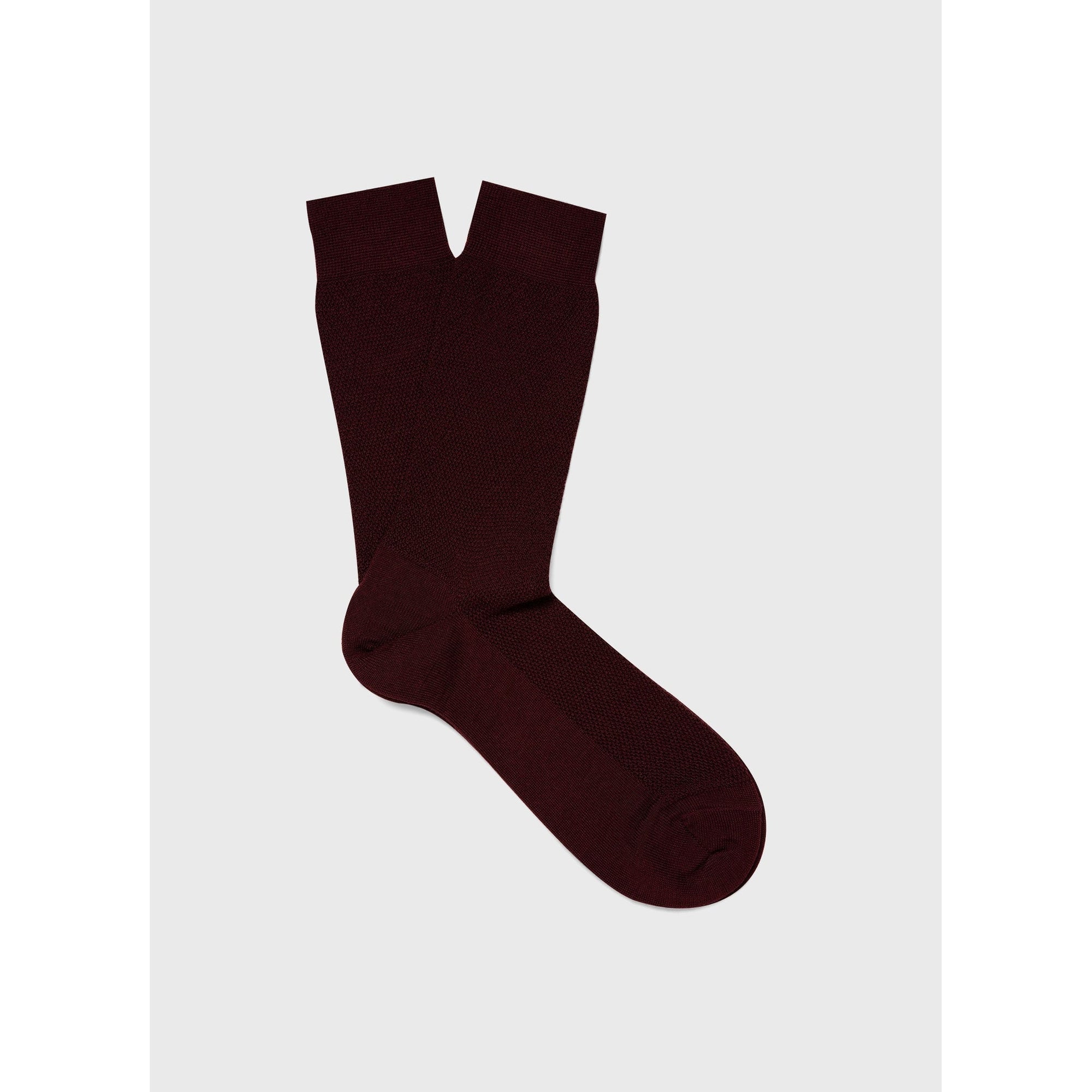 Merino Wool Waffle Socks | Men | Maroon