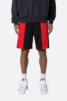 Mesh Paneled Shorts | Black x Red