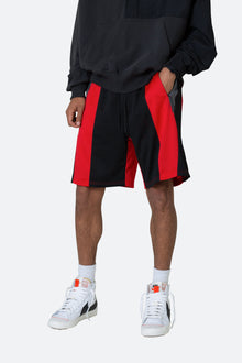 Mesh Paneled Shorts | Black x Red