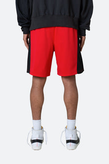 Mesh Paneled Shorts | Black x Red