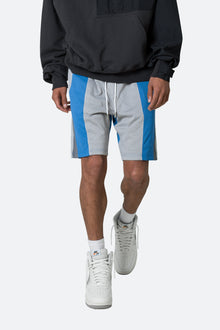 Mesh Paneled Shorts | Blue x Grey