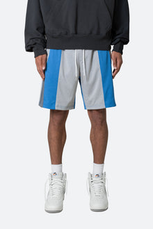 Mesh Paneled Shorts | Blue x Grey