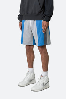 Mesh Paneled Shorts | Blue x Grey