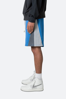 Mesh Paneled Shorts | Blue x Grey