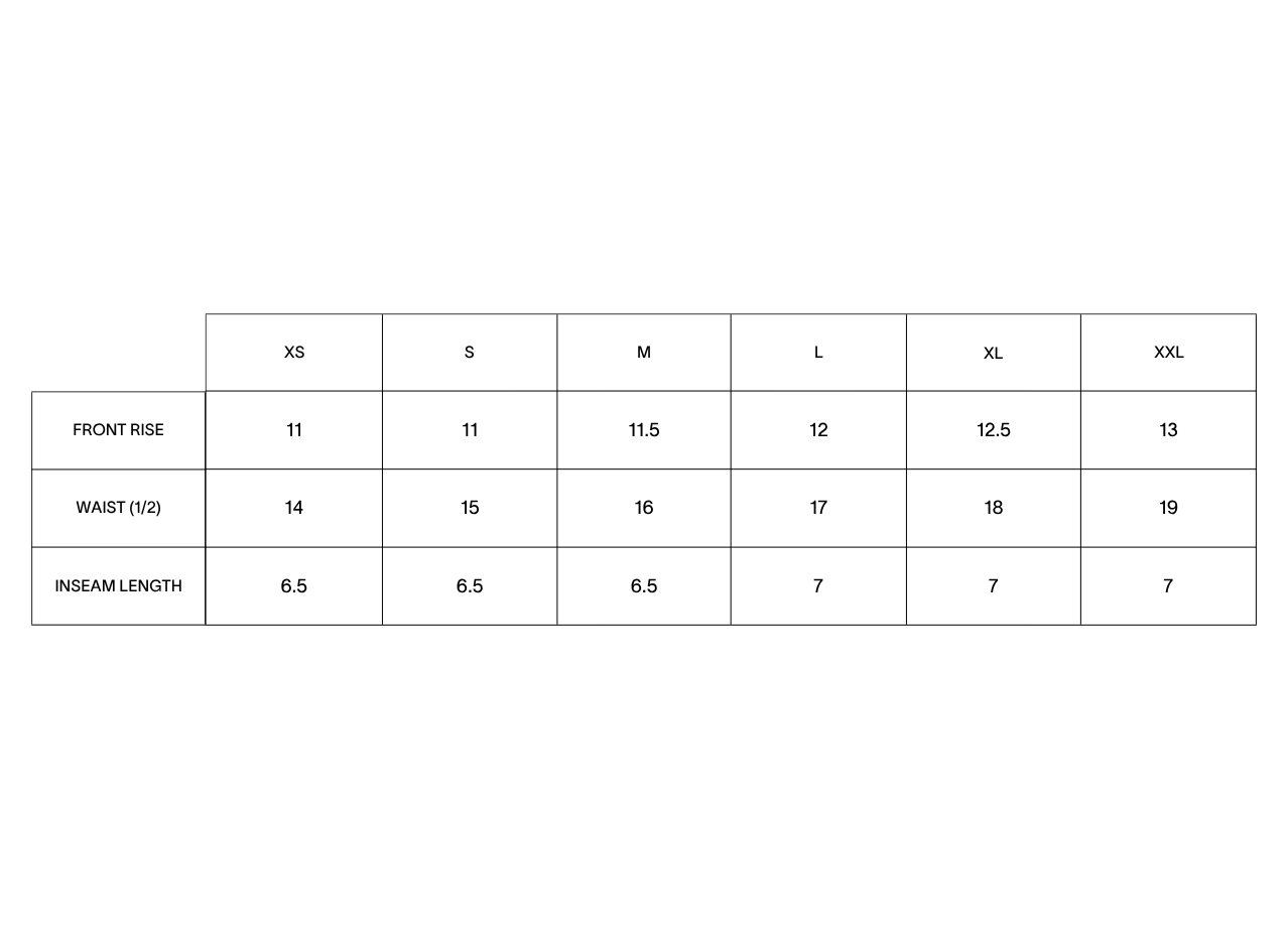 Product size guide