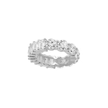 The Emerald Cut Round Stone Eternity Band | 18KT Gold Vermeil & Sterling Silver