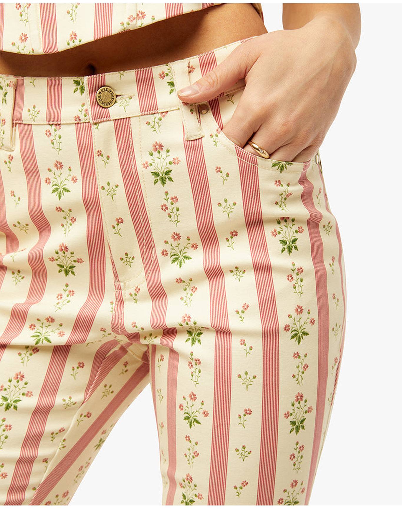 Mid Rise Ankle Flare Pant | Lemon Icing