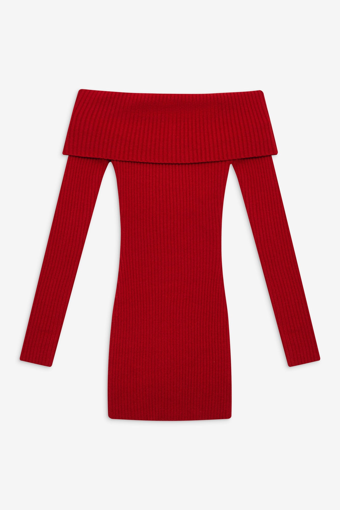 Midnight ribbed knit mini dress off the shoulder red heartstrings