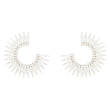 Crystal Madeline Hoop Earrings | Clear Crystal | Rhodium Plated Brass