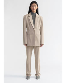 Mila | Waisted Blazer With Oversized Pockets | Ash