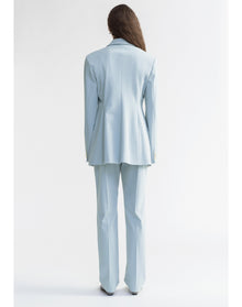 Mila | Waisted Blazer With Oversized Pockets | Ice Blue