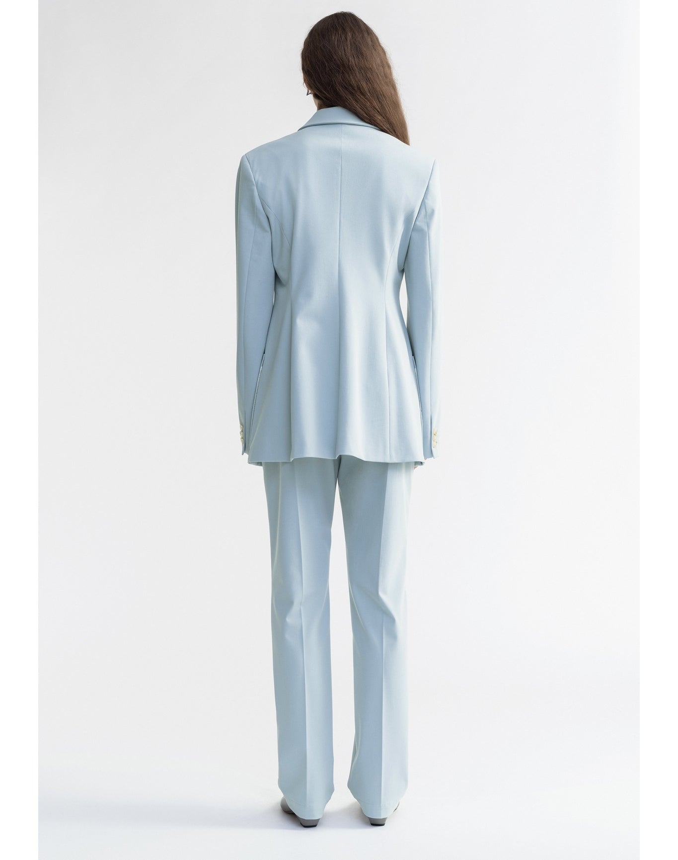 Mila | Waisted Blazer With Oversized Pockets | Ice Blue