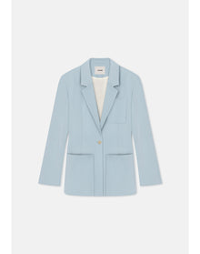 Mila | Waisted Blazer With Oversized Pockets | Ice Blue