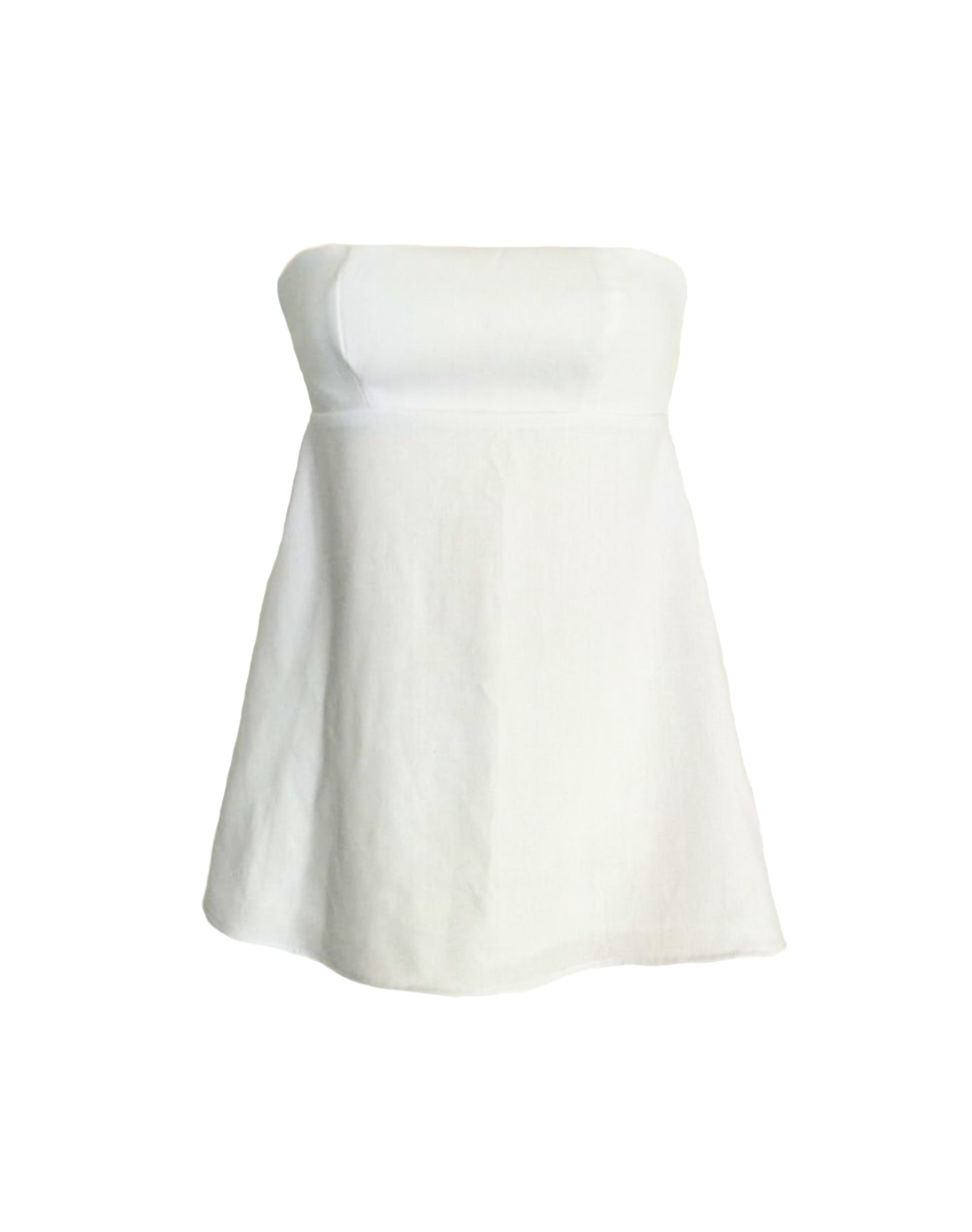 Milan Linen Blend Strapless Top | White