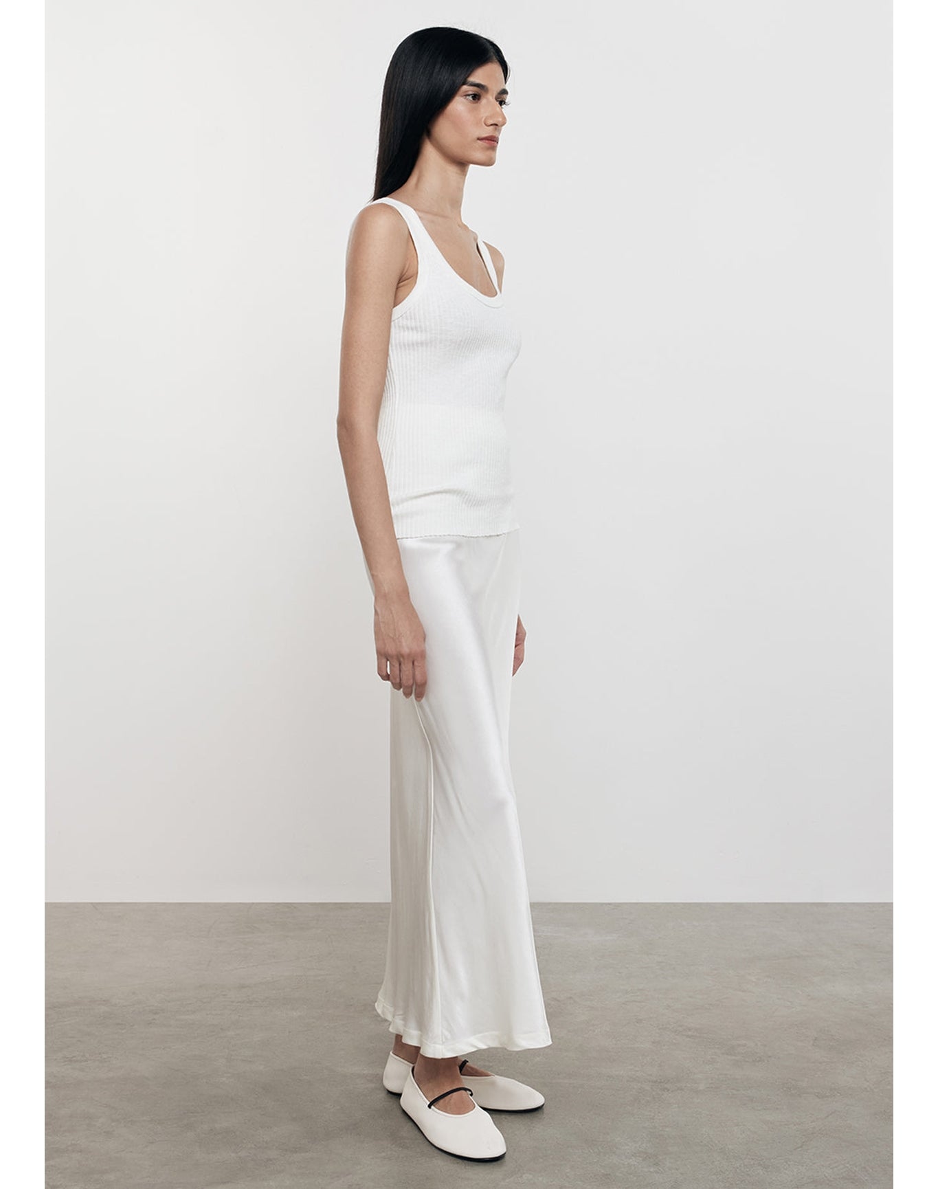 Military Rib U Tank | White
