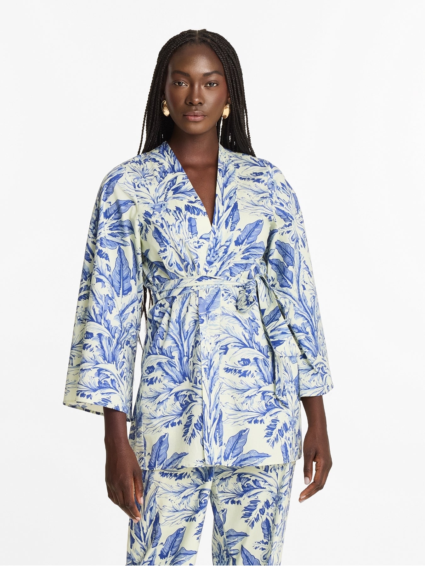 Printed Cotton Poplin Mini Kimono | Toile Blu