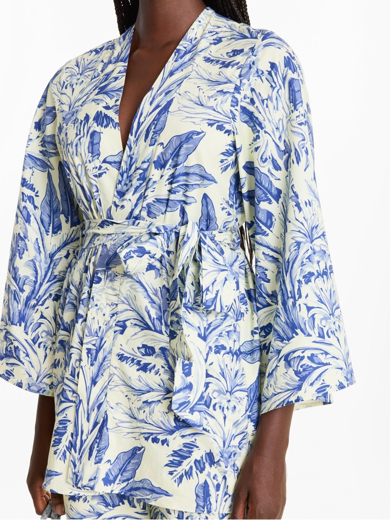 Printed Cotton Poplin Mini Kimono | Toile Blu