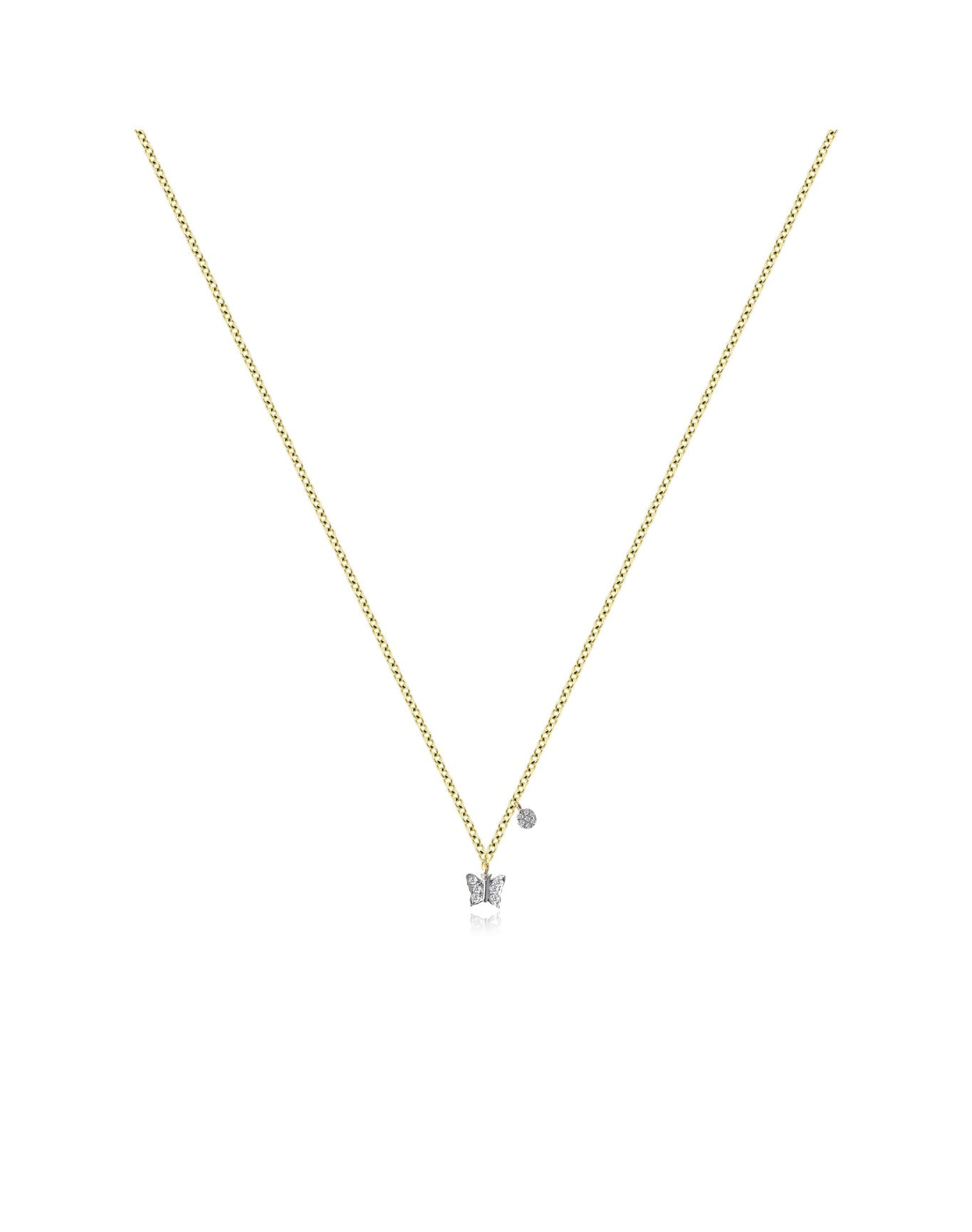 Mini Butterfly Necklace | 14K Yellow Gold