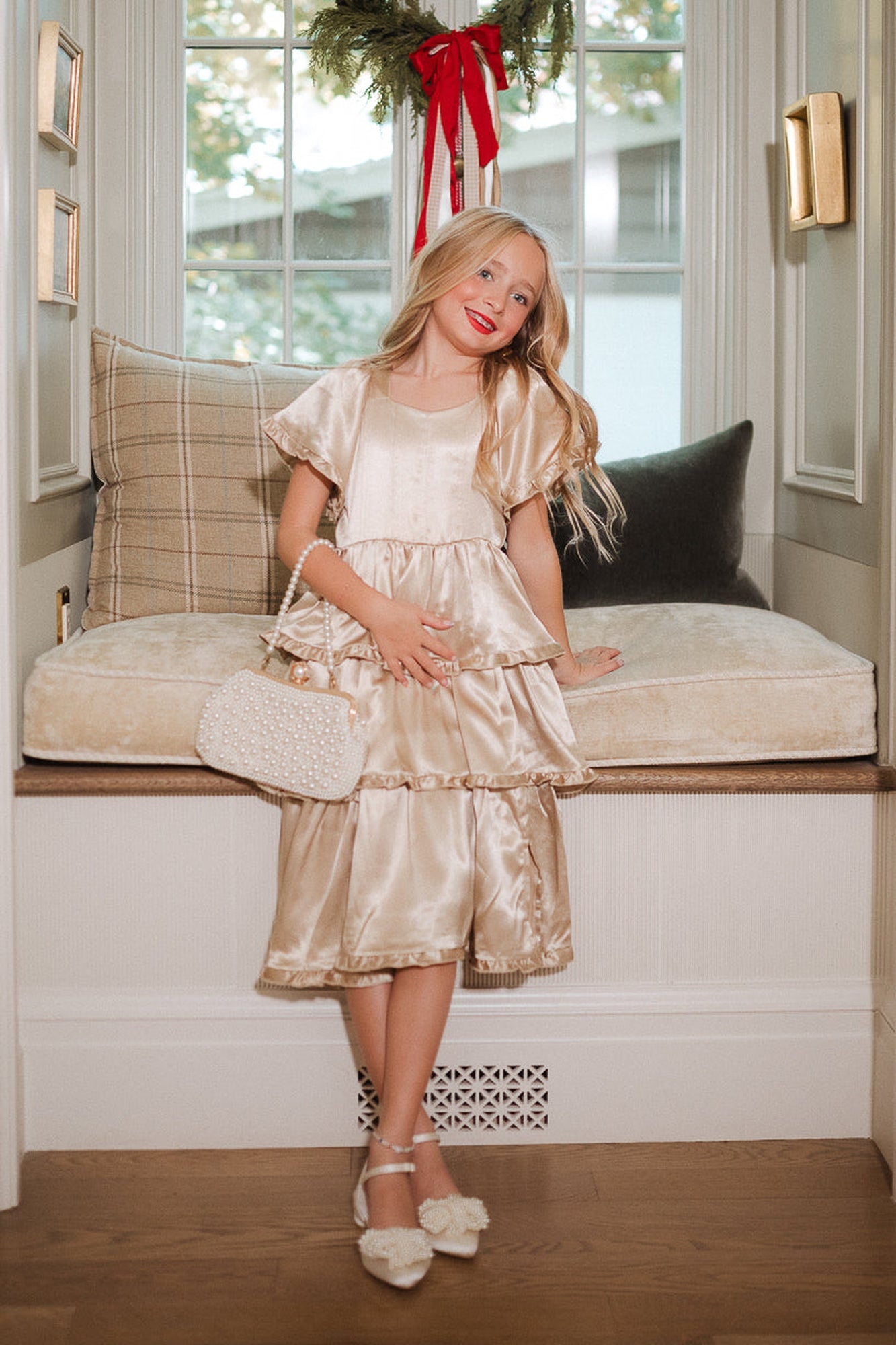 Girls | Mini Arabelle Dress | Gold