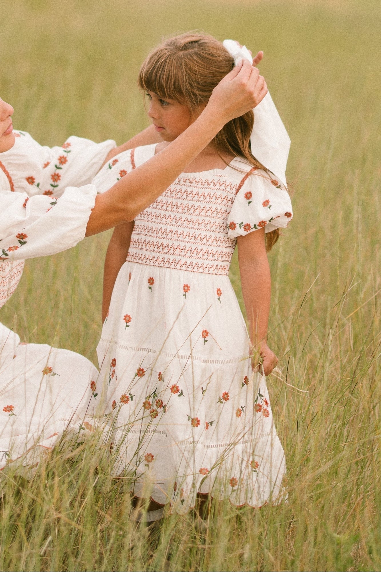 Girls | Mini Greta Dress | White x Floral x Multi