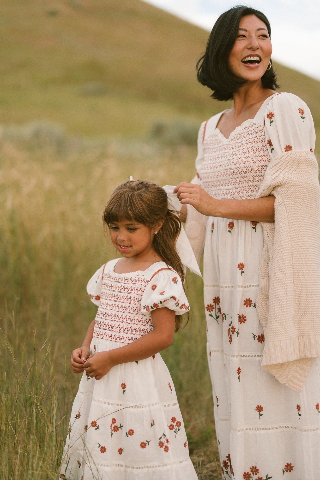Girls | Mini Greta Dress | White x Floral x Multi