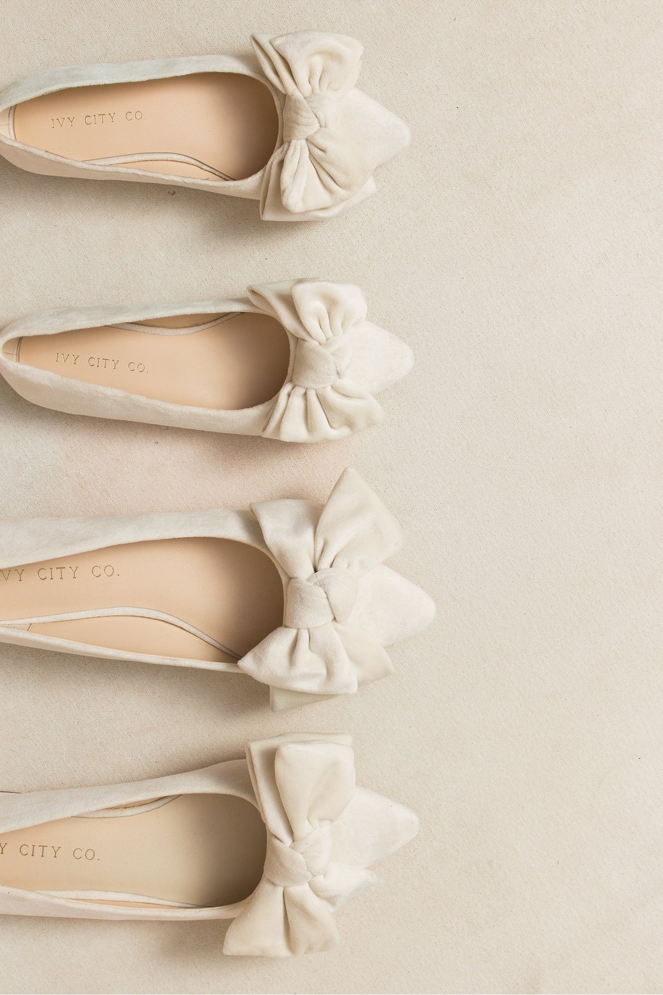 Girls | Mini Ivy Bow Flat | Cream